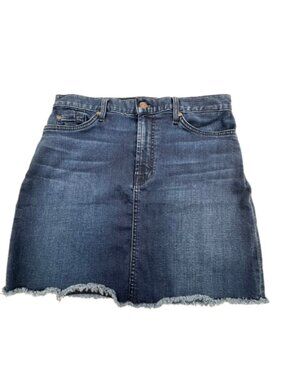 7 For All Mankind Classic Dark Blue Denim Mini Skirt Size 29